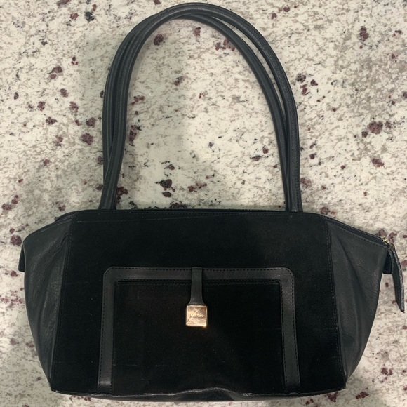 MaxMara Handbags - Authentic MaxMara Max Mara‎ black suede leather bag handbag